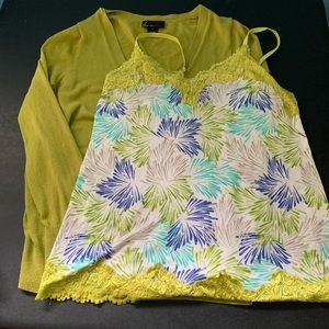 Lane Bryant Cardigan & Lacy Cami set